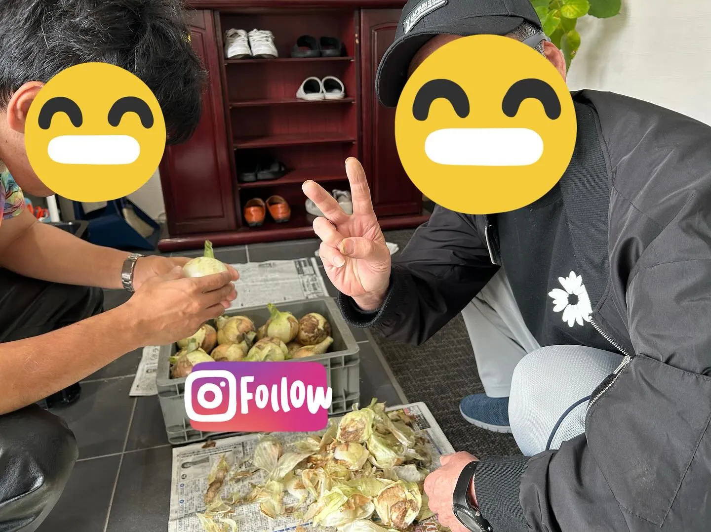 玉ねぎを綺麗にする作業をしてくれました✨️